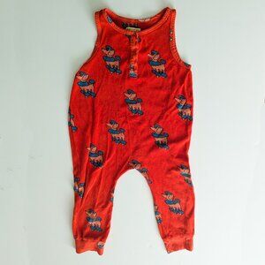 Hugo Loves Tiki Red Poodle Terry Romper 8T FLAWED